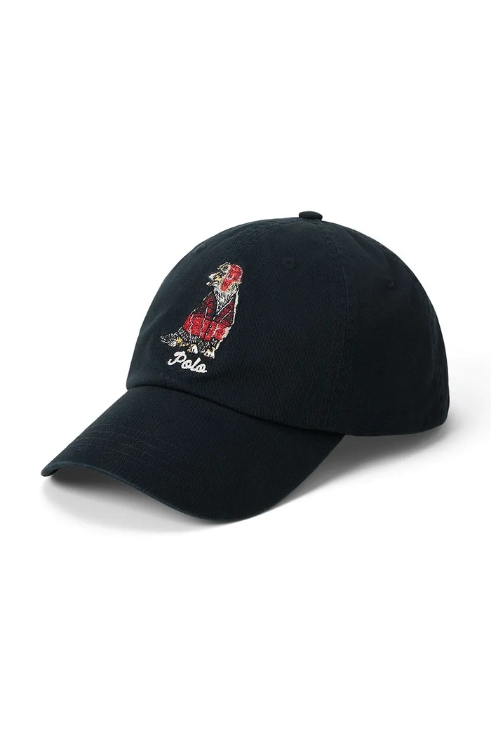 Polo Ralph Lauren czapka z daszkiem bawełniana aplikacja czarny 710982060