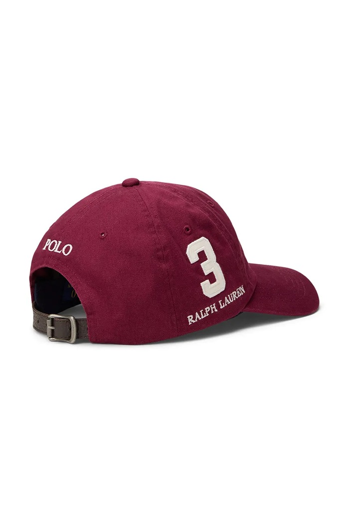 Polo Ralph Lauren czapka z daszkiem bawełniana 710982207 bordowy AW25