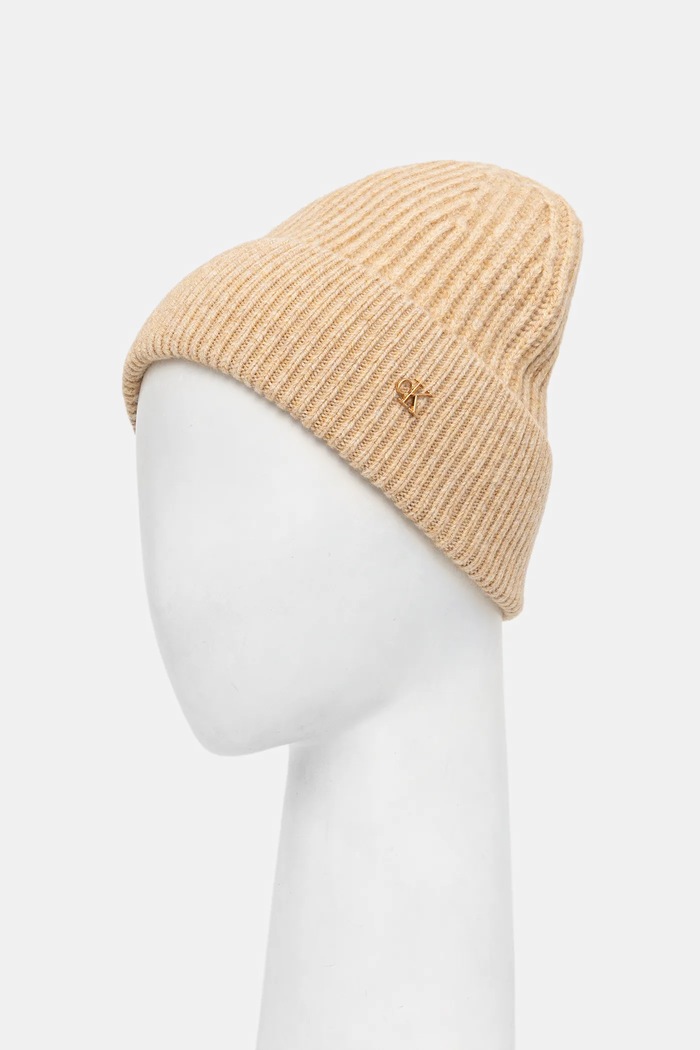 Doplnky Vlnená čiapka Calvin Klein LV04D8032G hnedá