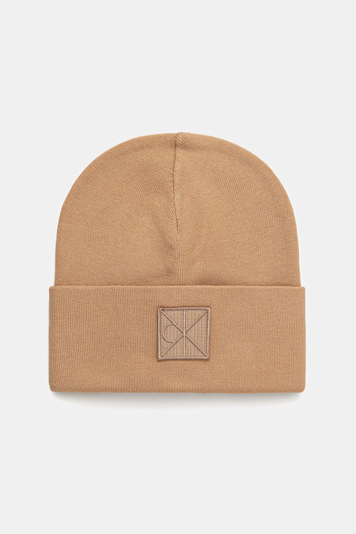 Calvin Klein czapka aplikacja brązowy LV04D8052G
