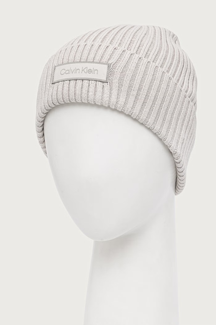 Calvin Klein čiapka pánska bavlnená LV04D8053G sivá AW25