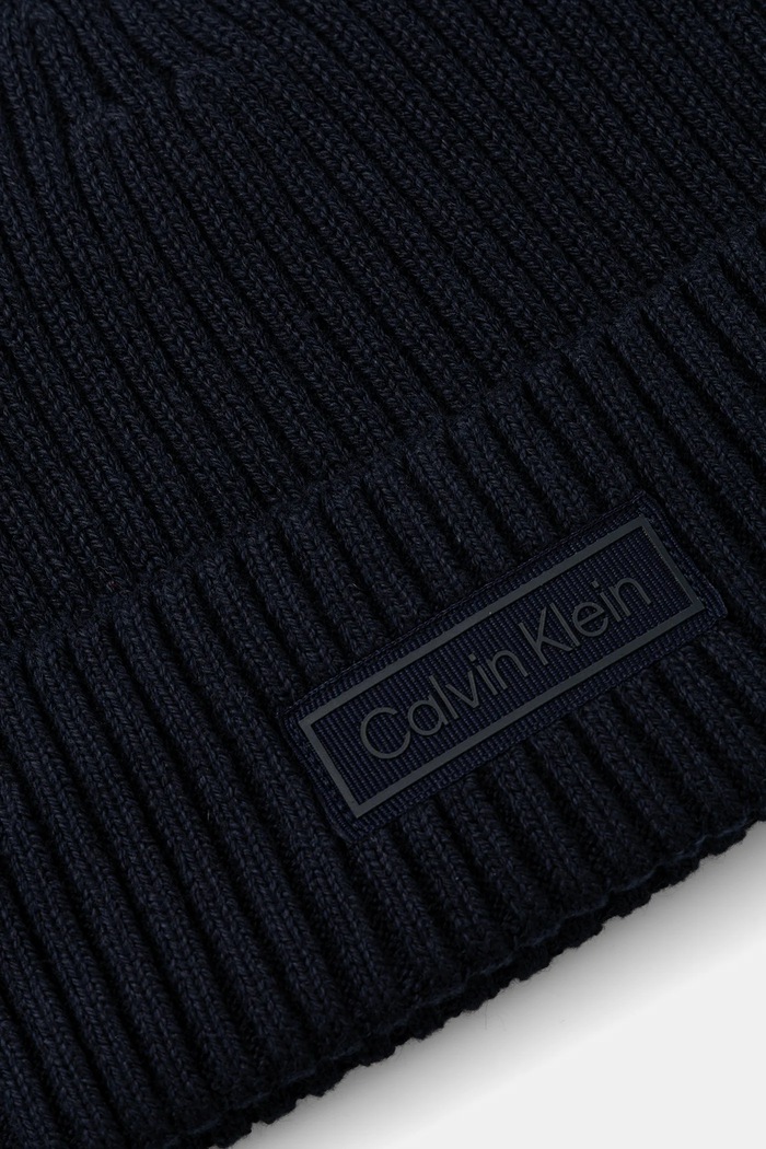 Σκουφί με μείγμα κασμίρ Calvin Klein LV04D8053G σκούρο μπλε AW25
