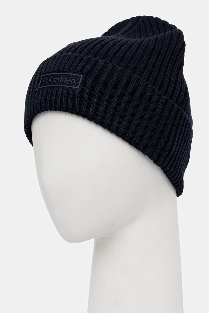 Αξεσουάρ Σκουφί με μείγμα κασμίρ Calvin Klein LV04D8053G σκούρο μπλε