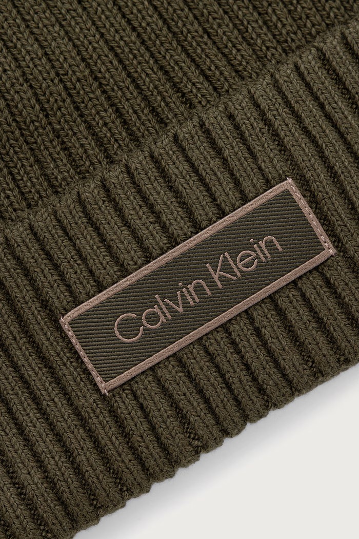 Doplňky Calvin Klein čepice pánská bavlněná LV04D8053G zelená