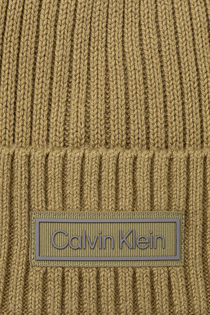 Čiapka s prímesou kašmíru Calvin Klein LV04D8053G zelená AW25