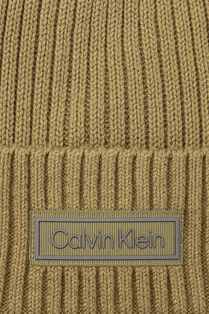 Čiapka s prímesou kašmíru Calvin Klein LV04D8053G zelená AW25