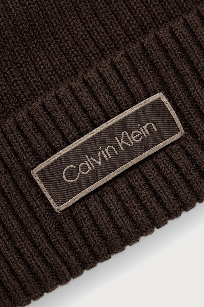 Doplnky Calvin Klein čiapka pánska bavlnená LV04D8053G hnedá
