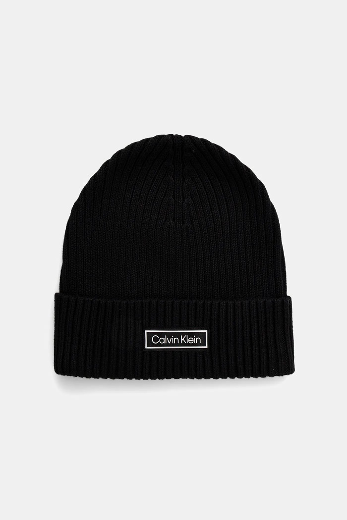 Calvin Klein czapka z domieszką kaszmiru z domieszką wełny czarny LV04D8053G