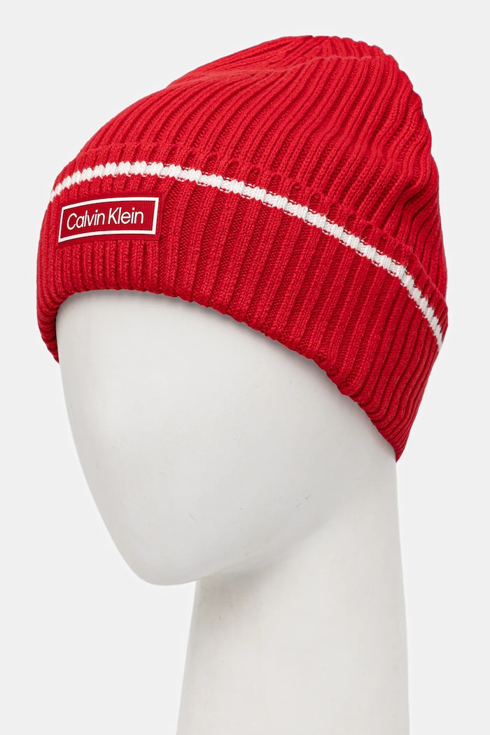 Doplnky Detská čiapka s prímesou vlny Calvin Klein LV04D8054G červená
