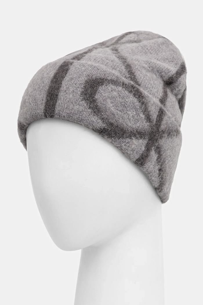 Čiapka s prímesou vlny Calvin Klein LV04D8071G sivá AW25