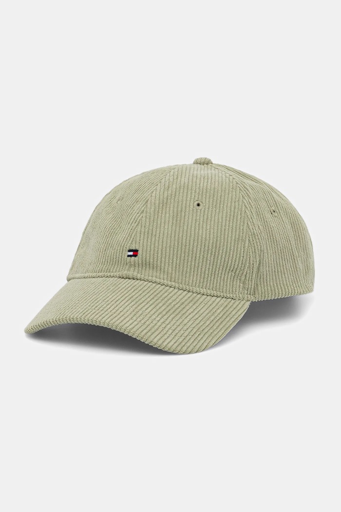 Tommy Hilfiger czapka z daszkiem sztruksowa pozostałe zielony AM0AM13583
