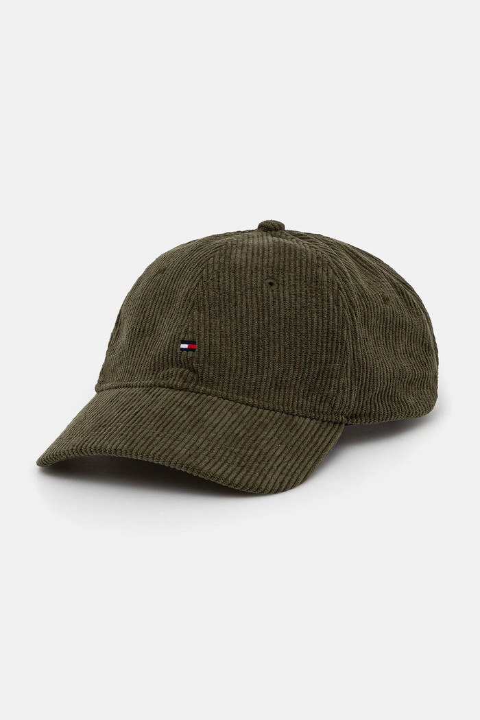 Menčestrová baseballová čiapka Tommy Hilfiger Planet friendly zelená AM0AM13583