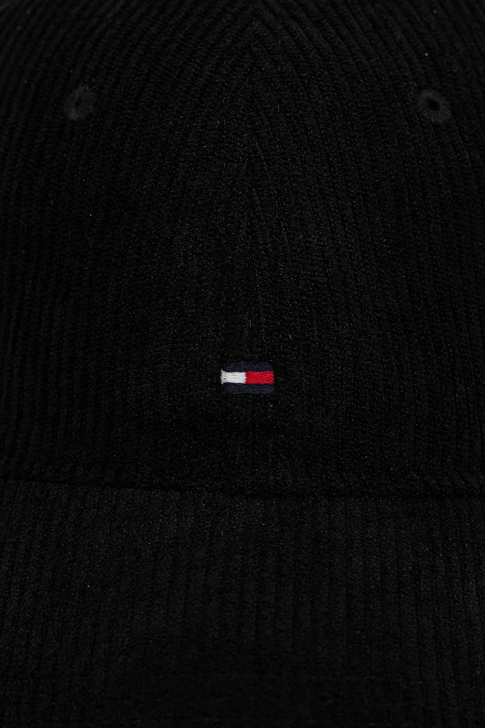 Tommy Hilfiger czapka z daszkiem sztruksowa AM0AM13583 czarny AW25