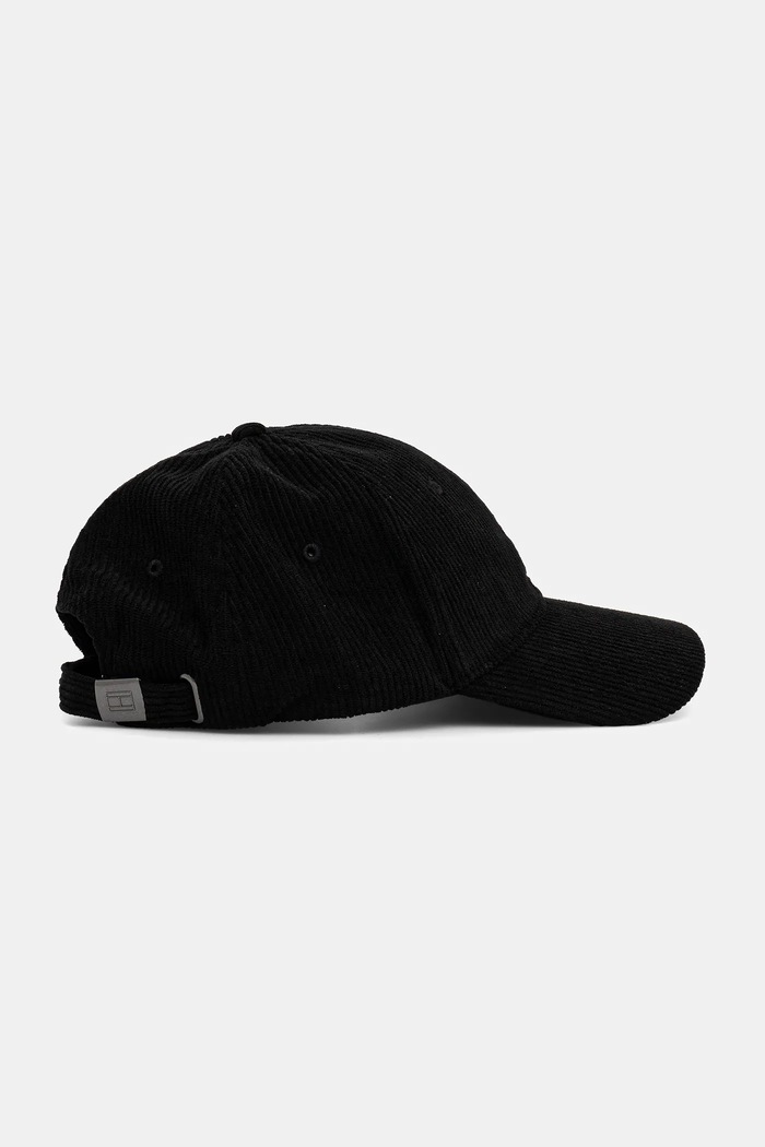 Akcesoria Tommy Hilfiger czapka z daszkiem sztruksowa AM0AM13583 czarny