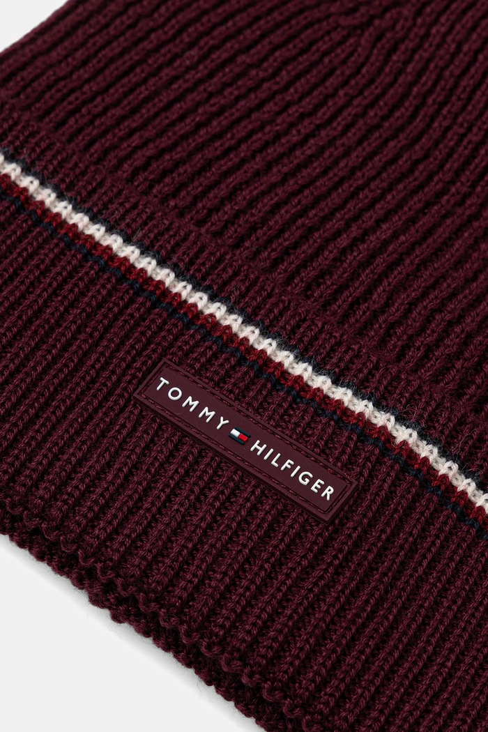 Doplnky Čiapka s prímesou vlny Tommy Hilfiger AM0AM13587 burgundské