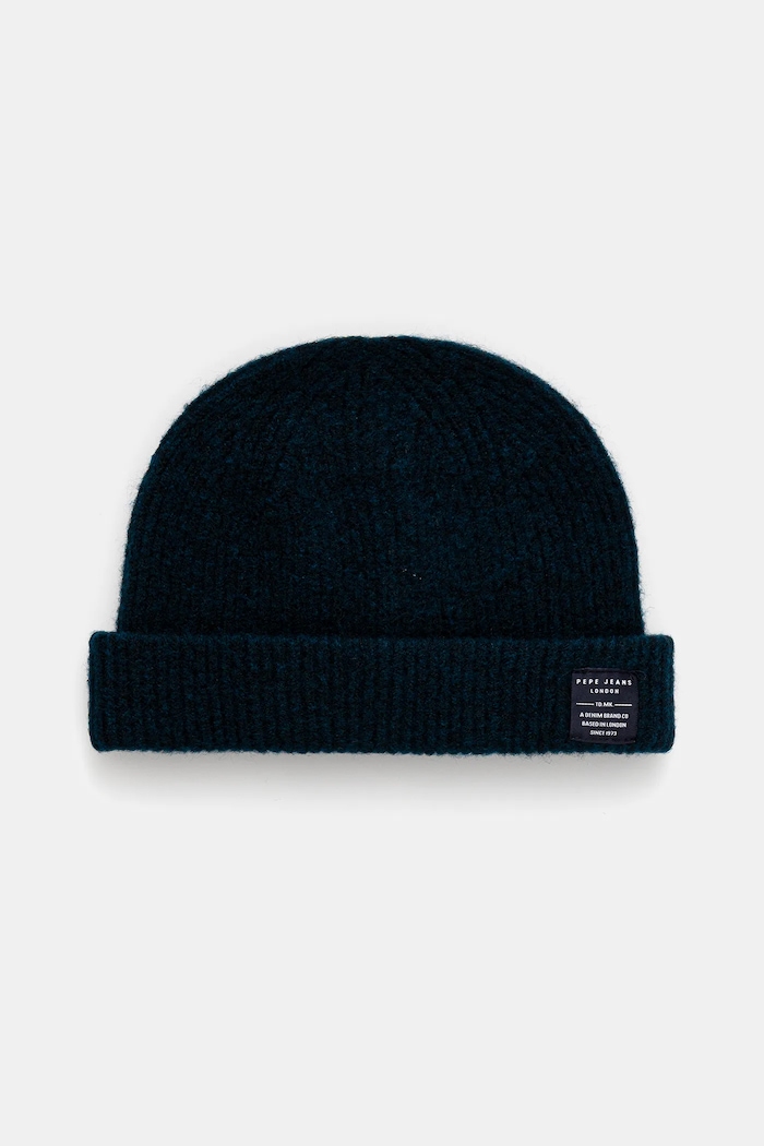 Pepe Jeans czapka z domieszką wełny z domieszką wełny granatowy PM0400012