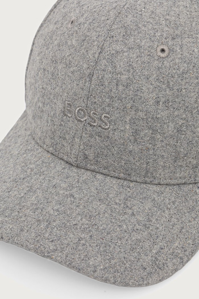 BOSS Orange Čiapka so šiltom pánska s vlnou Derrel-WO-BW 50550619 sivá AW25