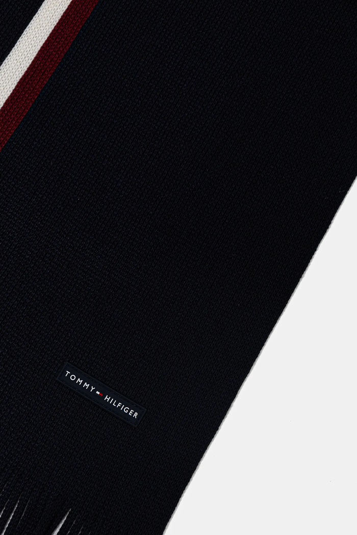 Čiapka a šál s prímesou vlny Tommy Hilfiger tmavomodrá AM0AM13809