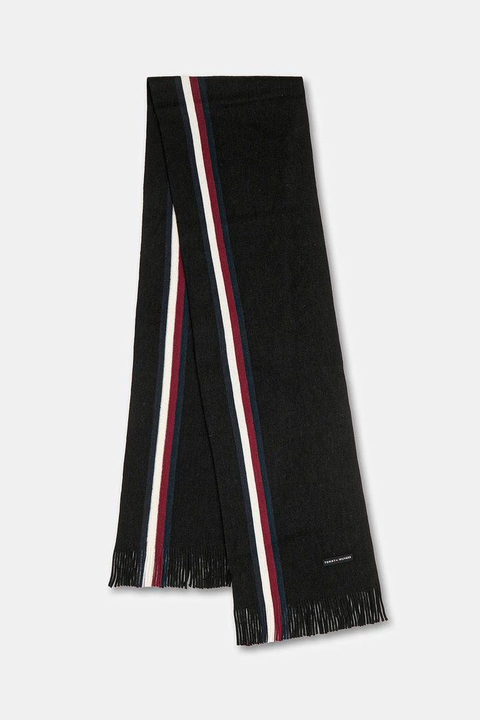 Tommy Hilfiger pălărie și eșarfă din lână negru AM0AM13809
