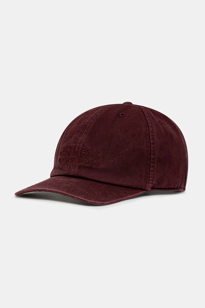 MM6 Maison Margiela cotton baseball cap cotton maroon SH2TC0004.M35190.227