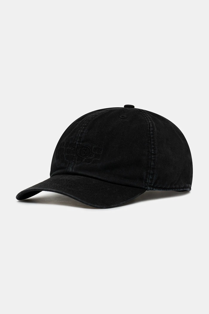 Pamučna kapa sa šiltom MM6 Maison Margiela natpis crna SH2TC0004.M35190.899