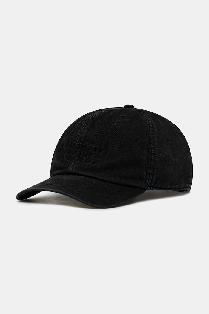 Pamučna kapa sa šiltom MM6 Maison Margiela natpis crna SH2TC0004.M35190.899