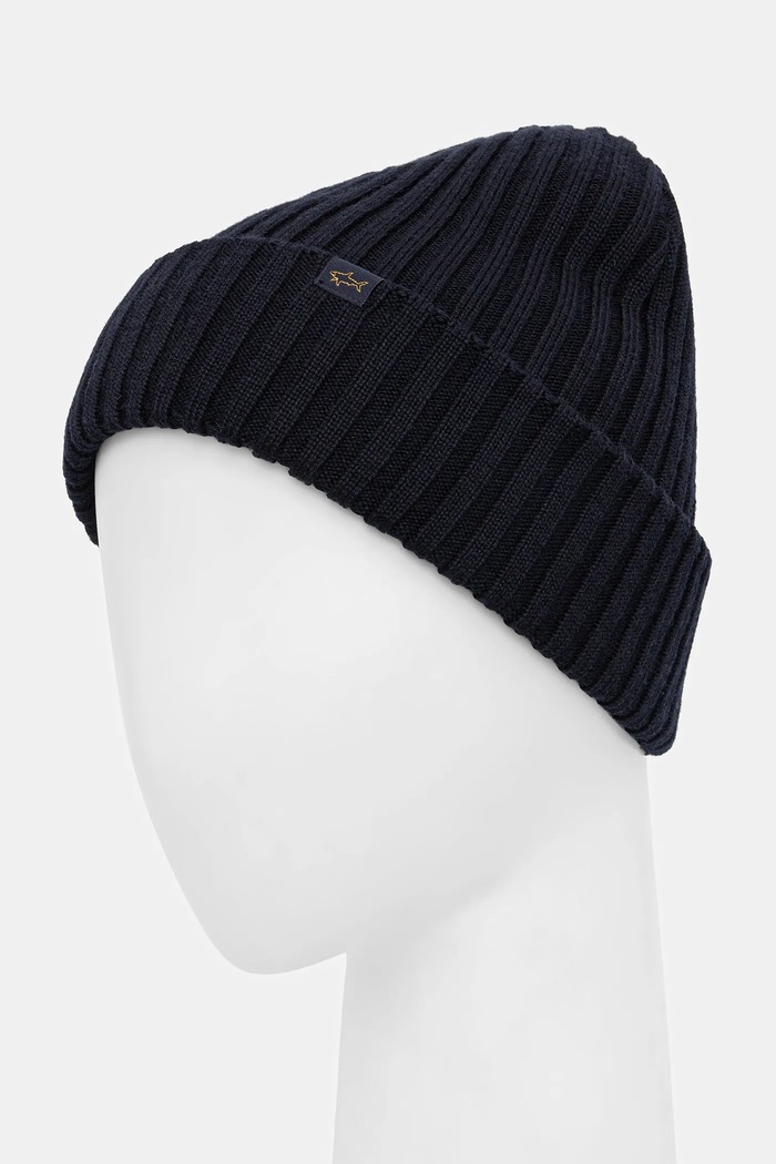 Μάλλινο σκουφί Paul&Shark 99311018 σκούρο μπλε AW25
