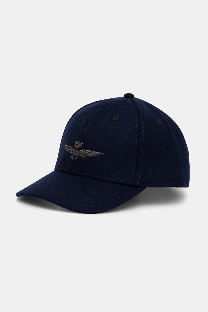 Aeronautica Militare czapka z daszkiem z wełną z dodatkiem wełny granatowy HA1085UCT02333