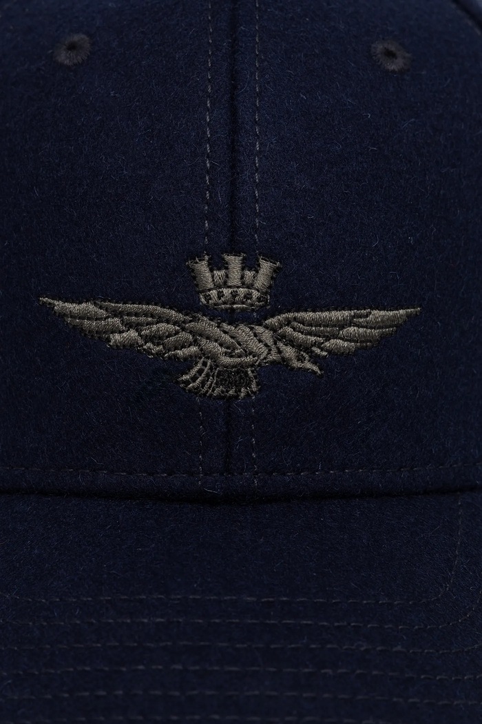 Aeronautica Militare czapka z daszkiem z wełną HA1085UCT02333 granatowy AW25