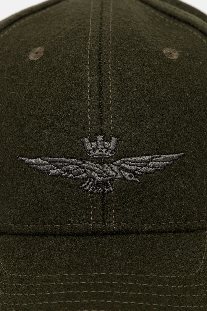 Aeronautica Militare czapka z daszkiem z wełną HA1085UCT02333 zielony AW25
