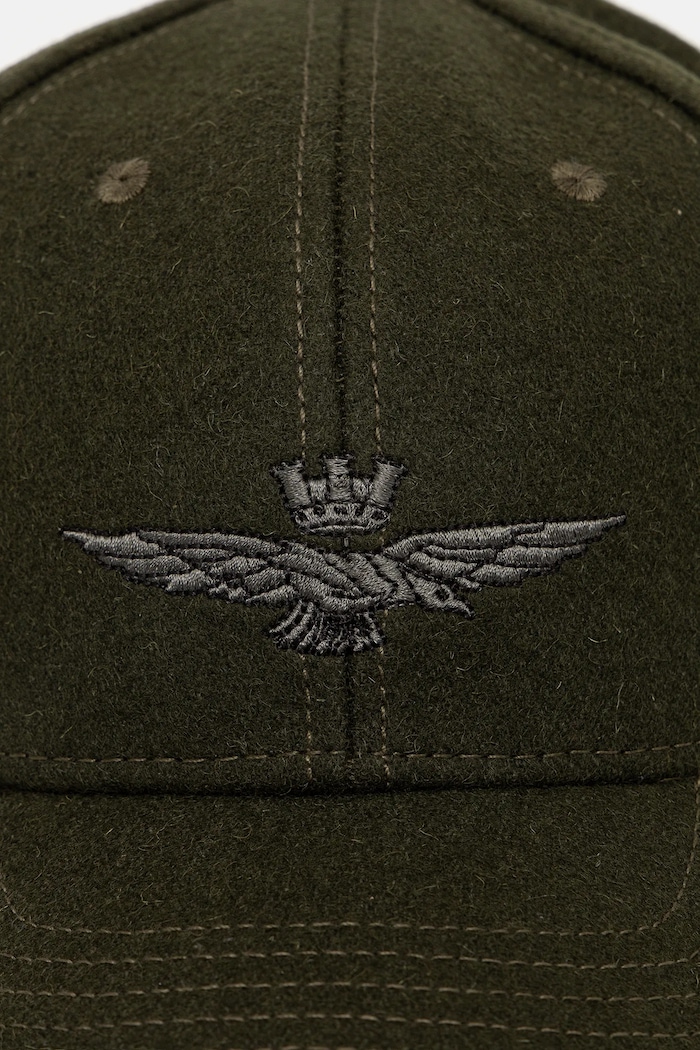 Aeronautica Militare czapka z daszkiem z wełną HA1085UCT02333 zielony AW25