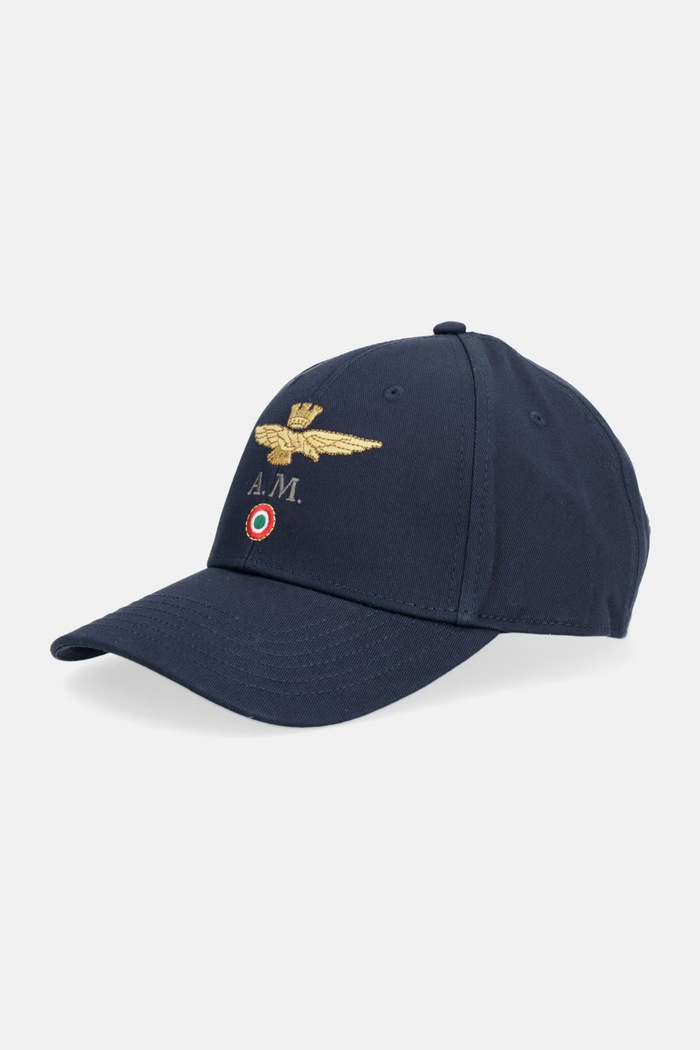 Bombažna bejzbolska kapa Aeronautica Militare Bombaž mornarsko modra HA1100UCT02848