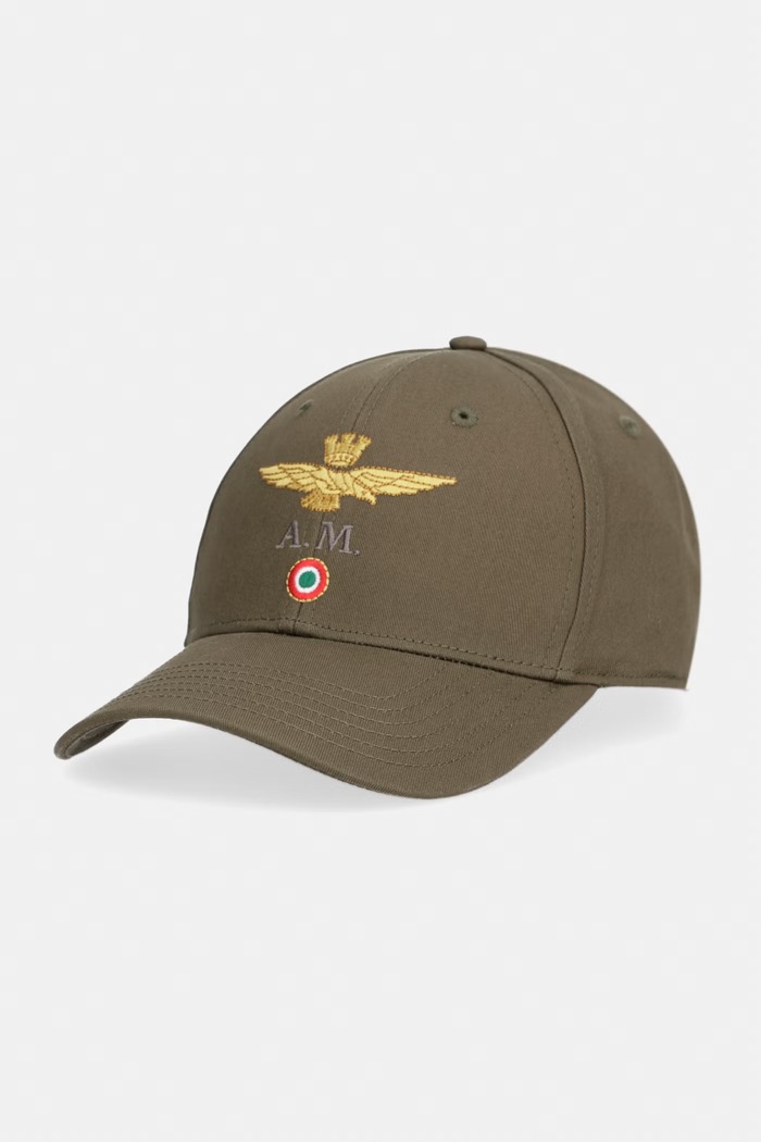 Bombažna bejzbolska kapa Aeronautica Militare zelena HA1100UCT02848