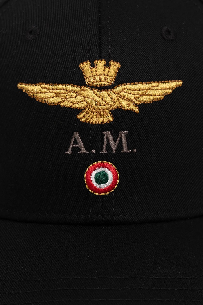 Aeronautica Militare czapka z daszkiem bawełniana HA1100UCT02848 czarny SS26