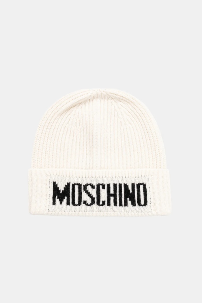 Moschino шапка мъжка с вълна дебел бежов M5875.60808