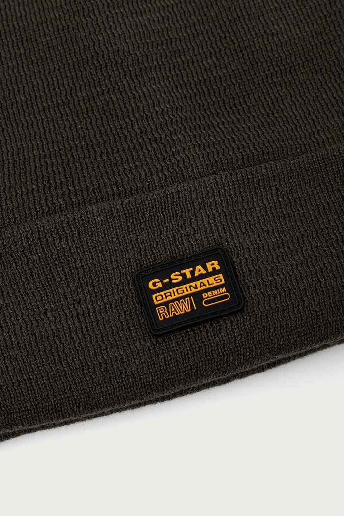 Dodatki G-Star Beanie kapa moška z bombažem Effo D16624.E149 zelena