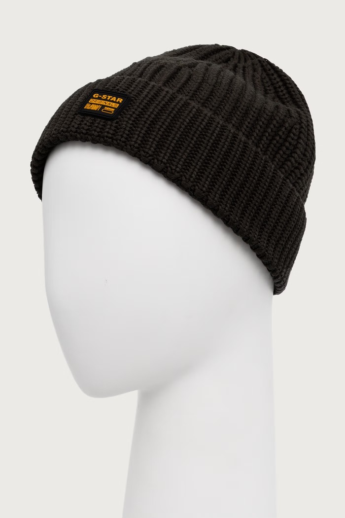 G-Star Čiapka beanie pánska s viskózou Originals Fisherman D24321.D167 zelená AW25