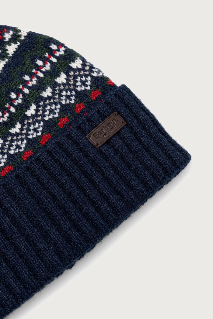 Barbour Czapka z pomponem męska z dodatkiem wełny MHA0907 granatowy AW25
