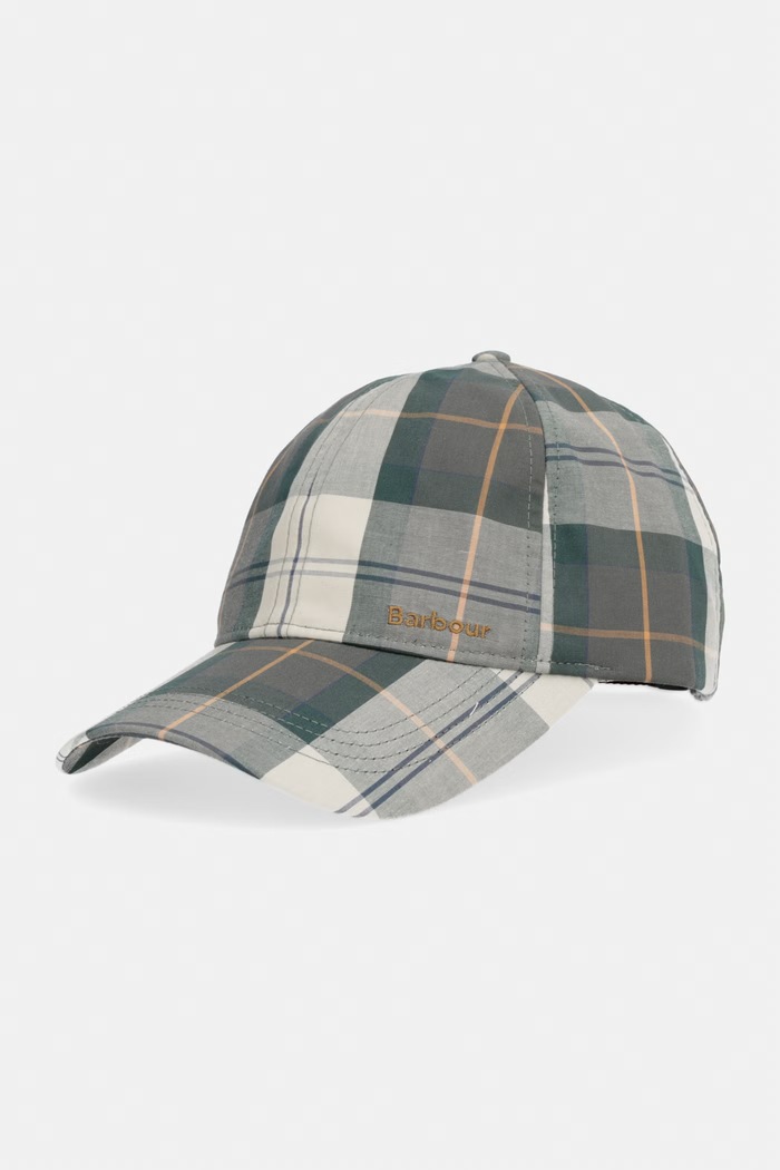 Barbour czapka bejsbolówka męska bawełniana Barbour Telfield zielony MHA0910