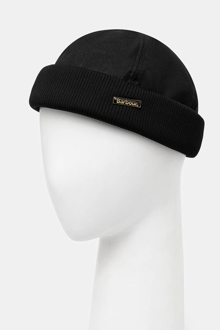 Barbour beanie Oakmoor Wax Docker Hat cotton black MHA0918BK11