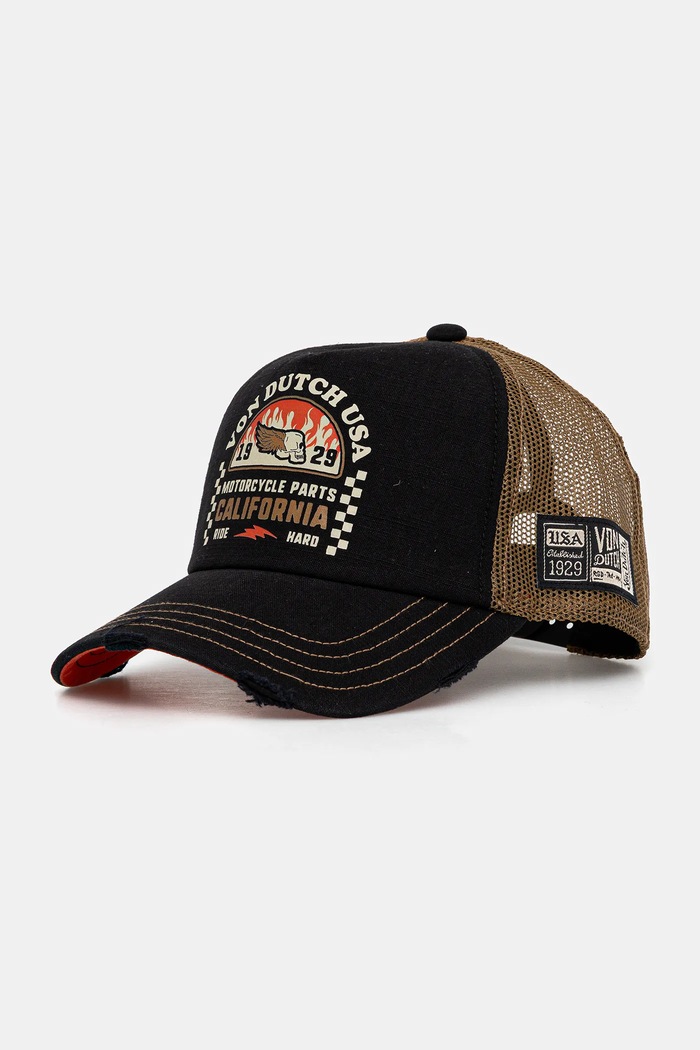 Von Dutch Șapcă trucker pentru bărbați cu bumbac negru VD.1.CT.CREW