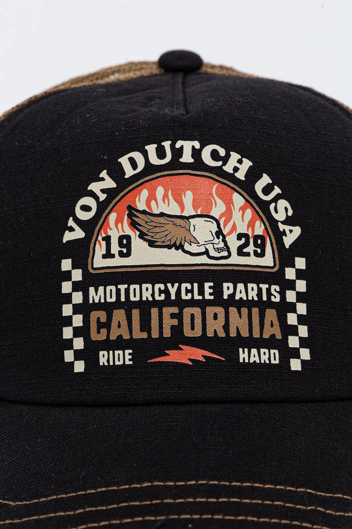 Von Dutch Șapcă trucker pentru bărbați cu bumbac VD.1.CT.CREW negru SS26