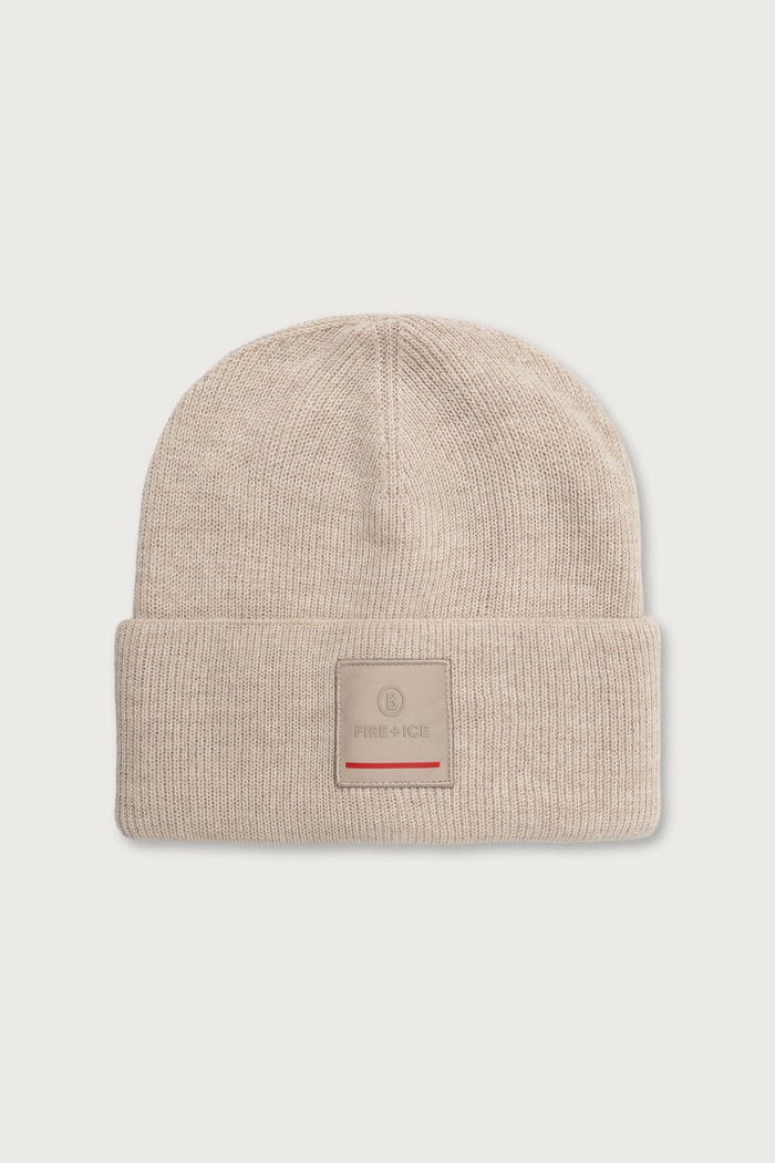 BOGNER Fire+Ice Czapka beanie męska z dodatkiem wełny TAREK beżowy 94366125
