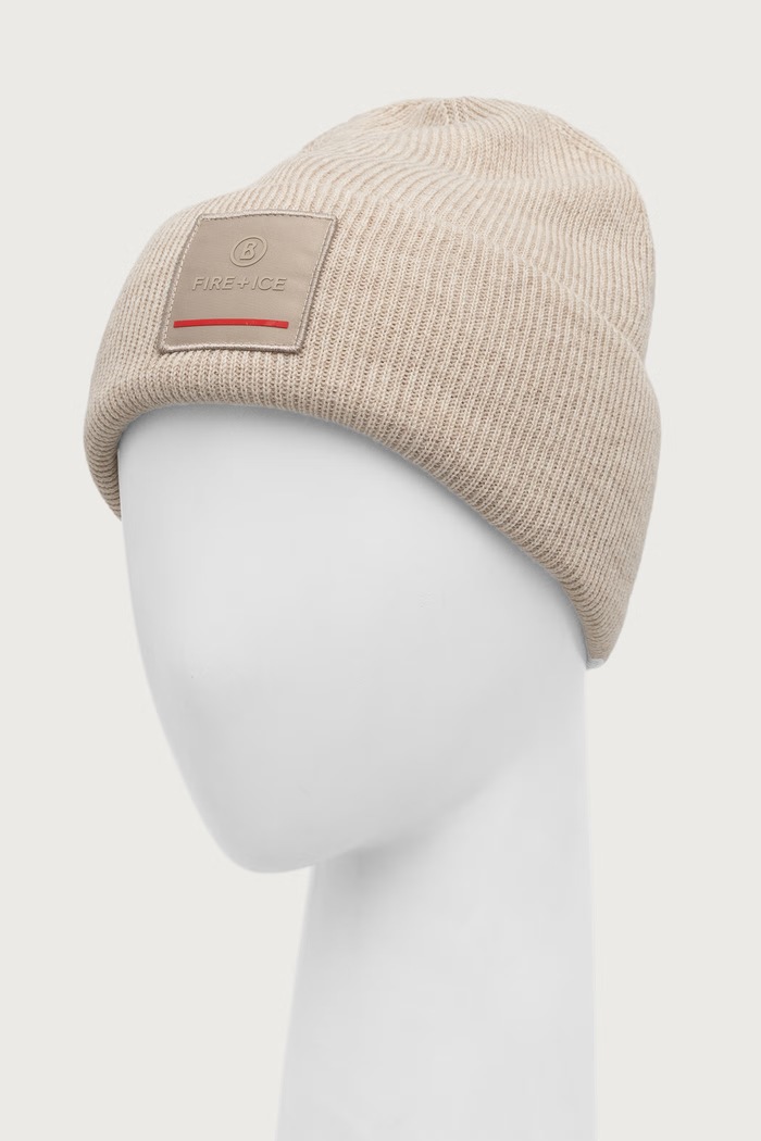 BOGNER Fire+Ice Czapka beanie męska z dodatkiem wełny TAREK 94366125 beżowy AW25