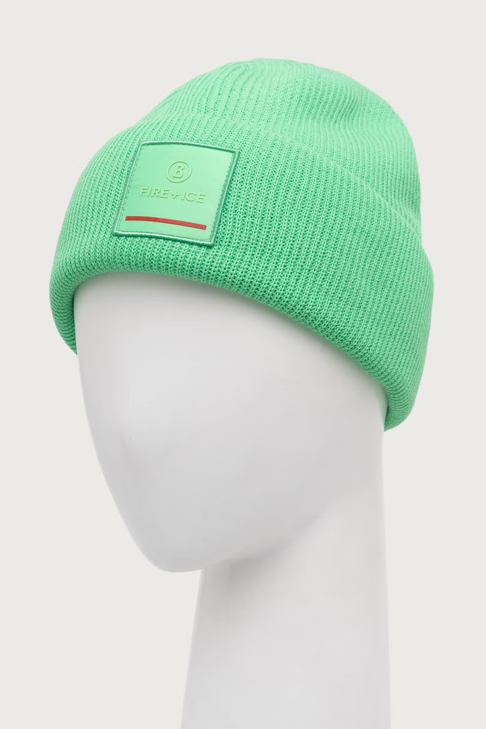 BOGNER Fire+Ice Czapka beanie męska z dodatkiem wełny TAREK 94366125 zielony AW25