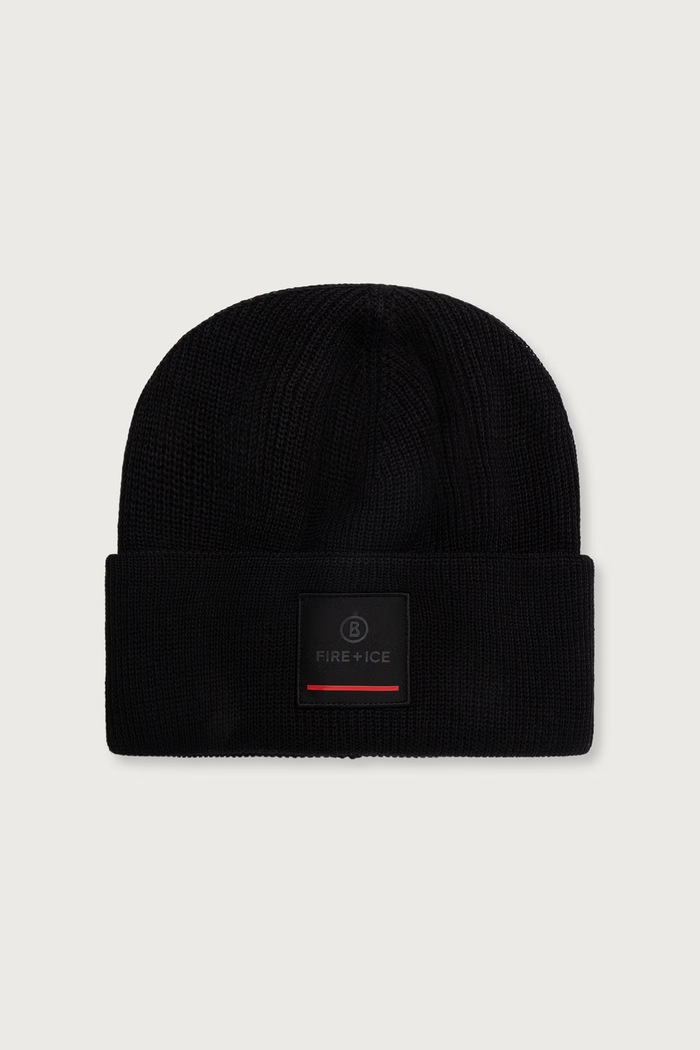 BOGNER Fire+Ice Czapka beanie męska z dodatkiem wełny TAREK czarny 94366125