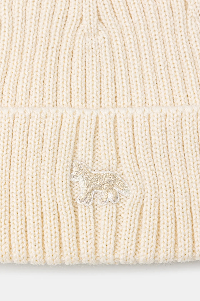Аксесуари Вовняна шапка Maison Kitsuné Baby Fox Beanie PW06102KT1022 бежевий