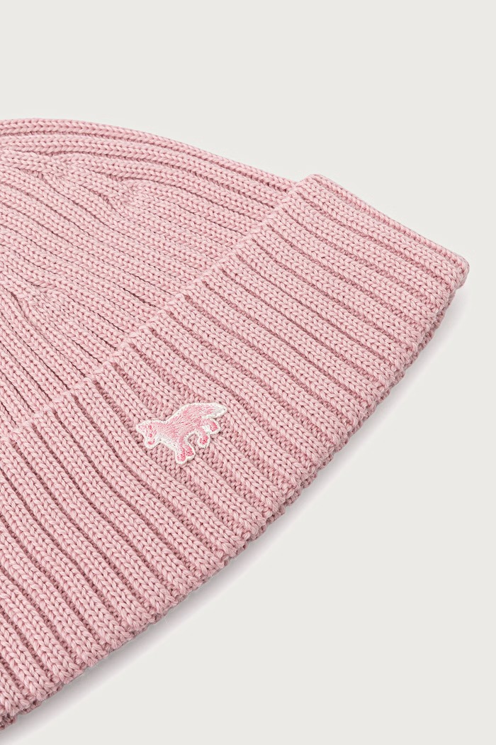 Akcesoria Maison Kitsuné Baby Fox Beanie czapka wełniana męska PW06102KT1022 różowy