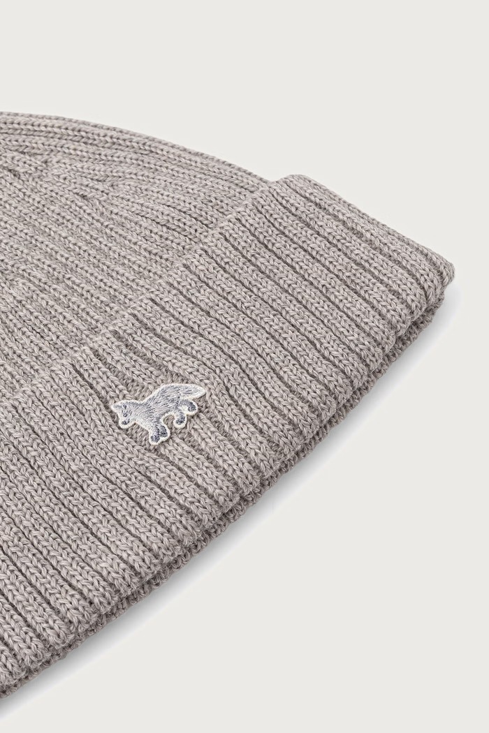 Akcesoria Maison Kitsuné Baby Fox Beanie czapka wełniana męska PW06102KT1022 szary