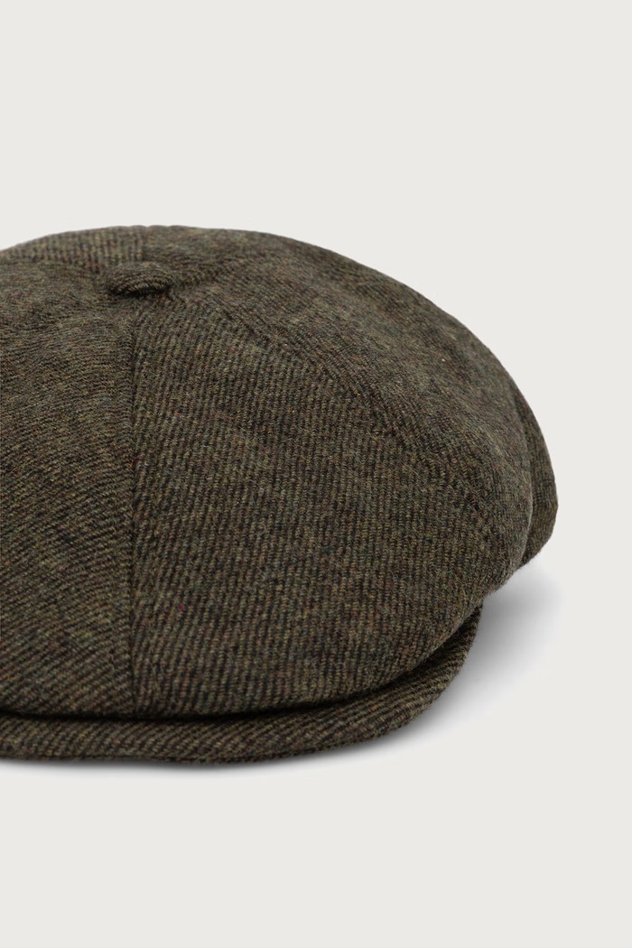 Barbour Kaszkiet męski z dodatkiem wełny MHA0708 zielony AW25